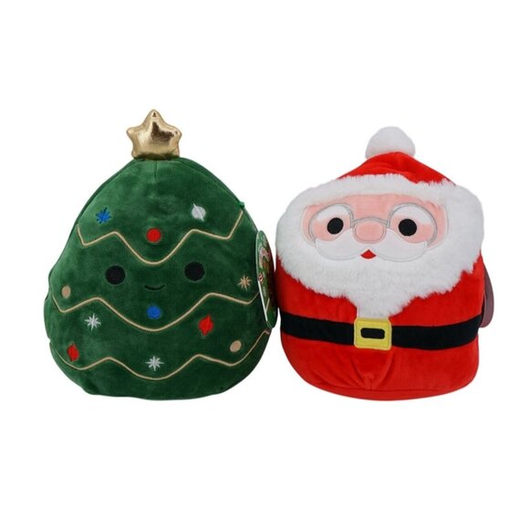 Kellytoy Squishmallows Tom the Christmas Tree & Nick the Santa Claus – Soft Holi - Picture 1 of 7